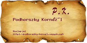 Podhorszky Kornél névjegykártya