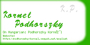 kornel podhorszky business card